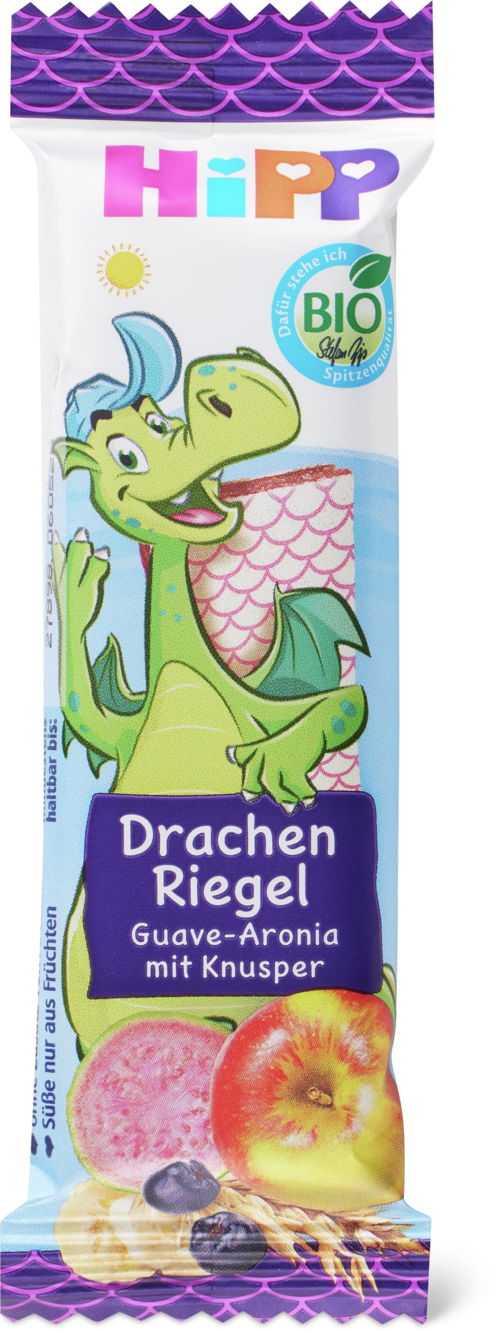 Hipp Barre dragon croustillante à la goyave et aronia Bio, dès 3 ans 30g